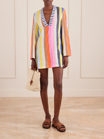 Lemlem Raey striped cotton-blend mini dress