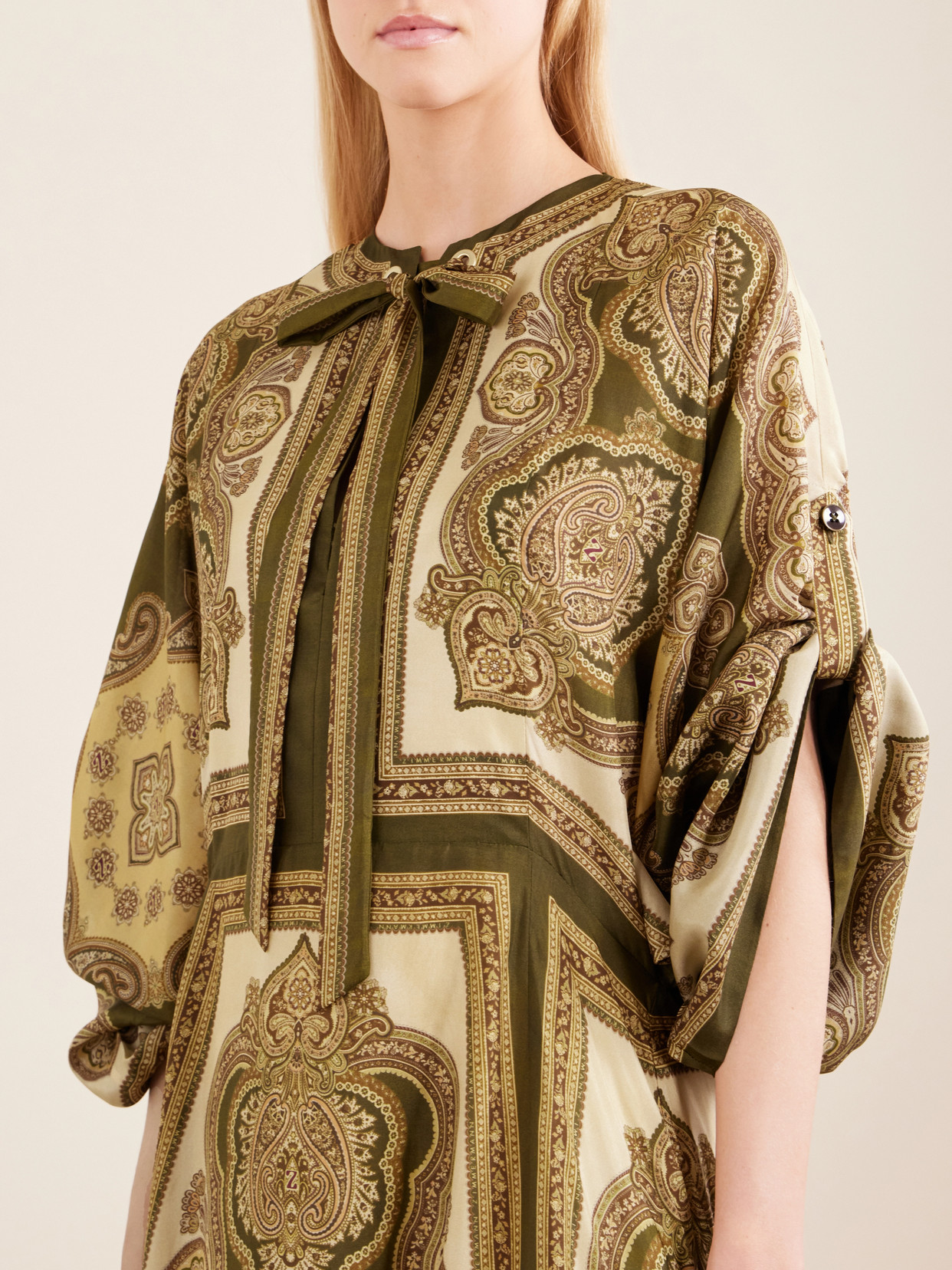 Zimmermann Mahon Paisley Print Habutai Silk Maxi Dress In Green