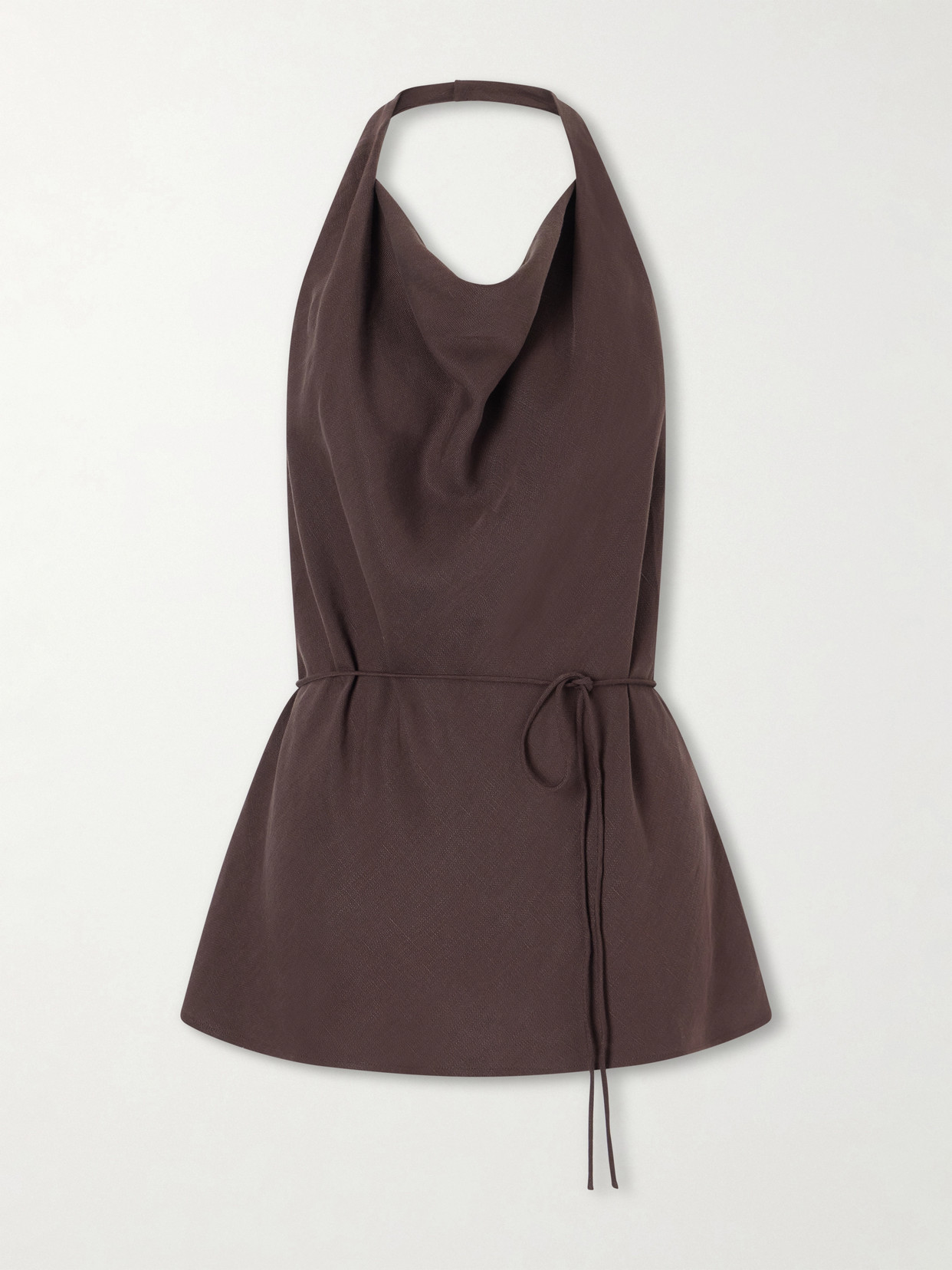 Faithfull Izaro Tencel™ And Linen-blend Blouse In Brown
