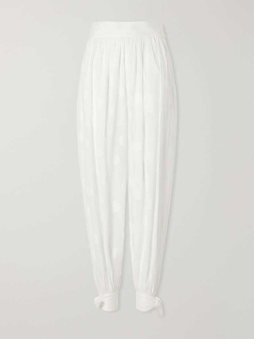 Zimmermann Solstice Knotted Polka-dot Cotton-poplin Balloon Pants