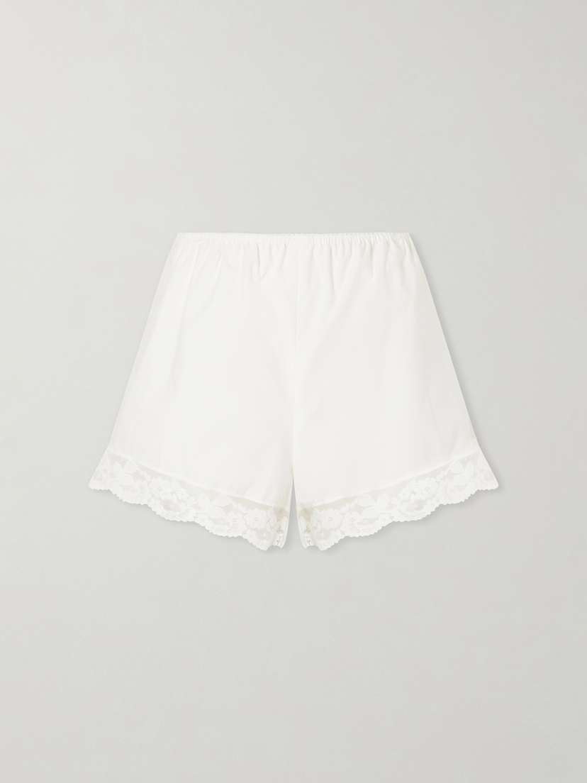 Faithfull Cristina Lace-trimmed Cotton-poplin Shorts | Thumbnail 6