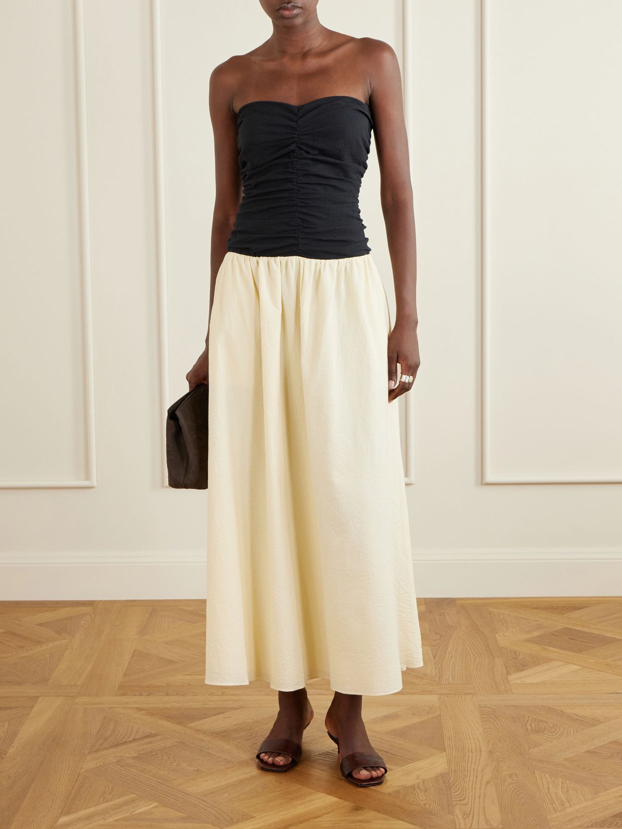 Sant Roc Cotton-Blend Cloqué Midi Dress