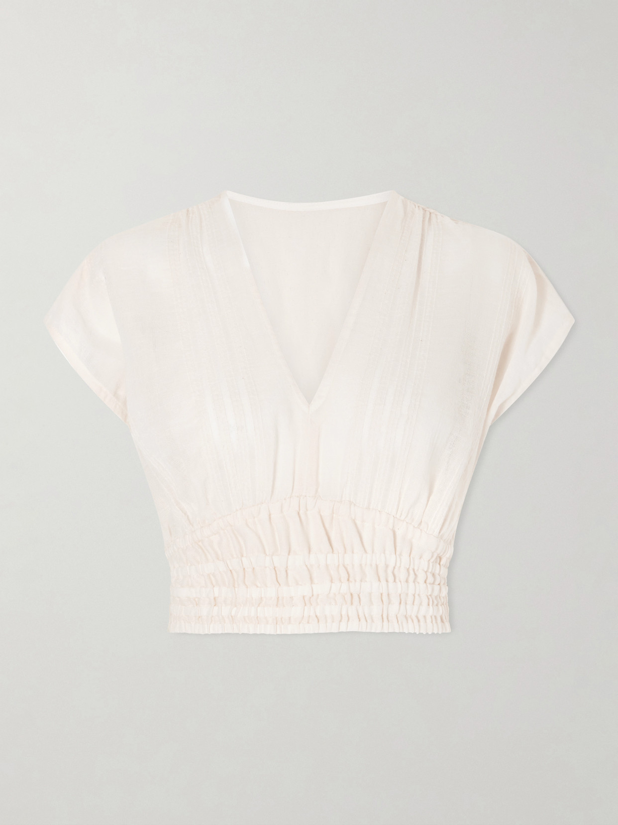 Lemlem Alia Striped Cropped Cotton Top In Neutral