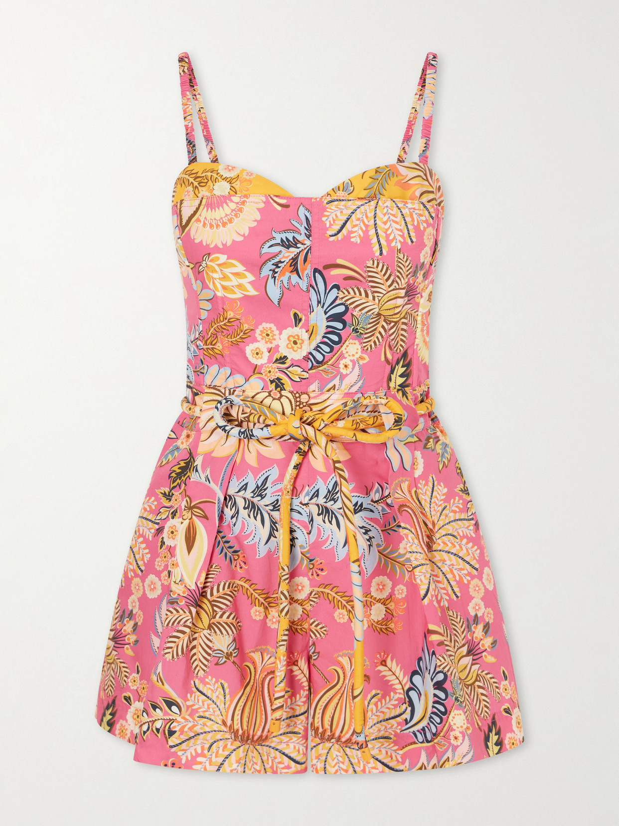 Farm Rio - Ligia Floral-print Cotton Jumpsuit - Pink