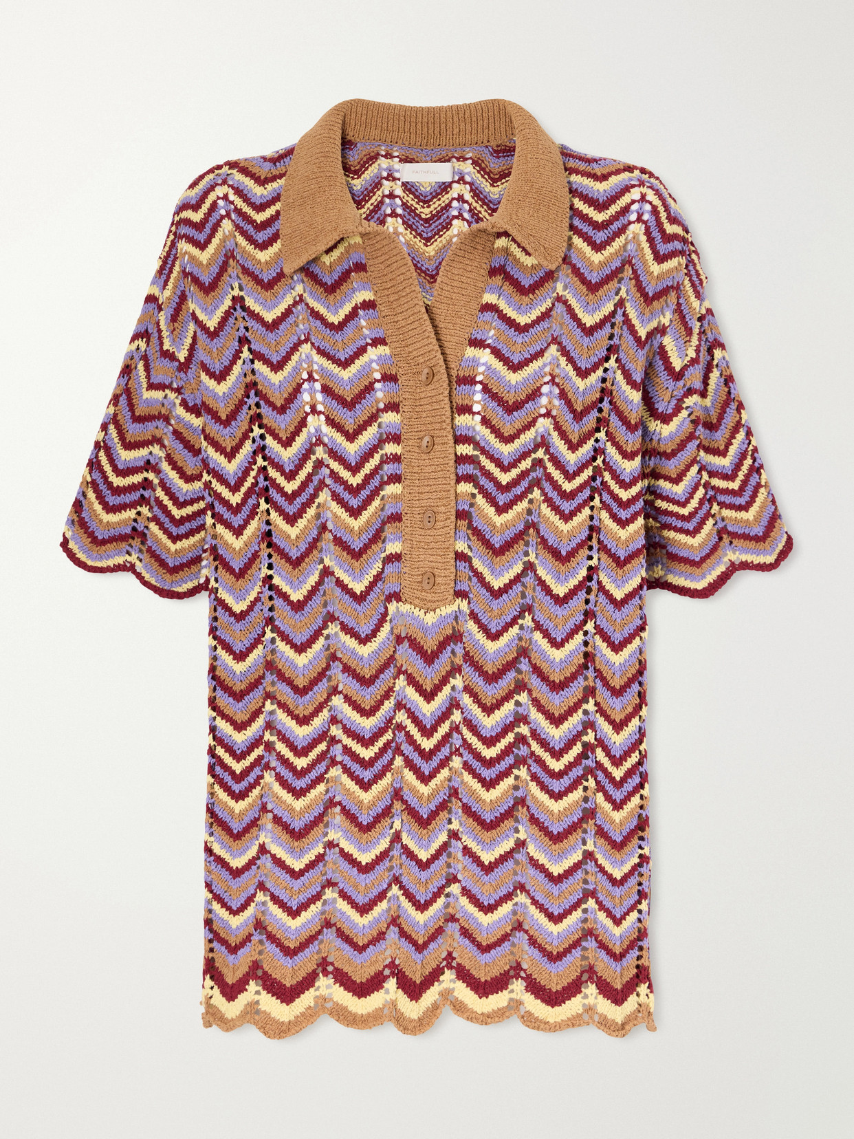 Faithfull Luis Striped Cotton-blend Knitted Polo In Unknown