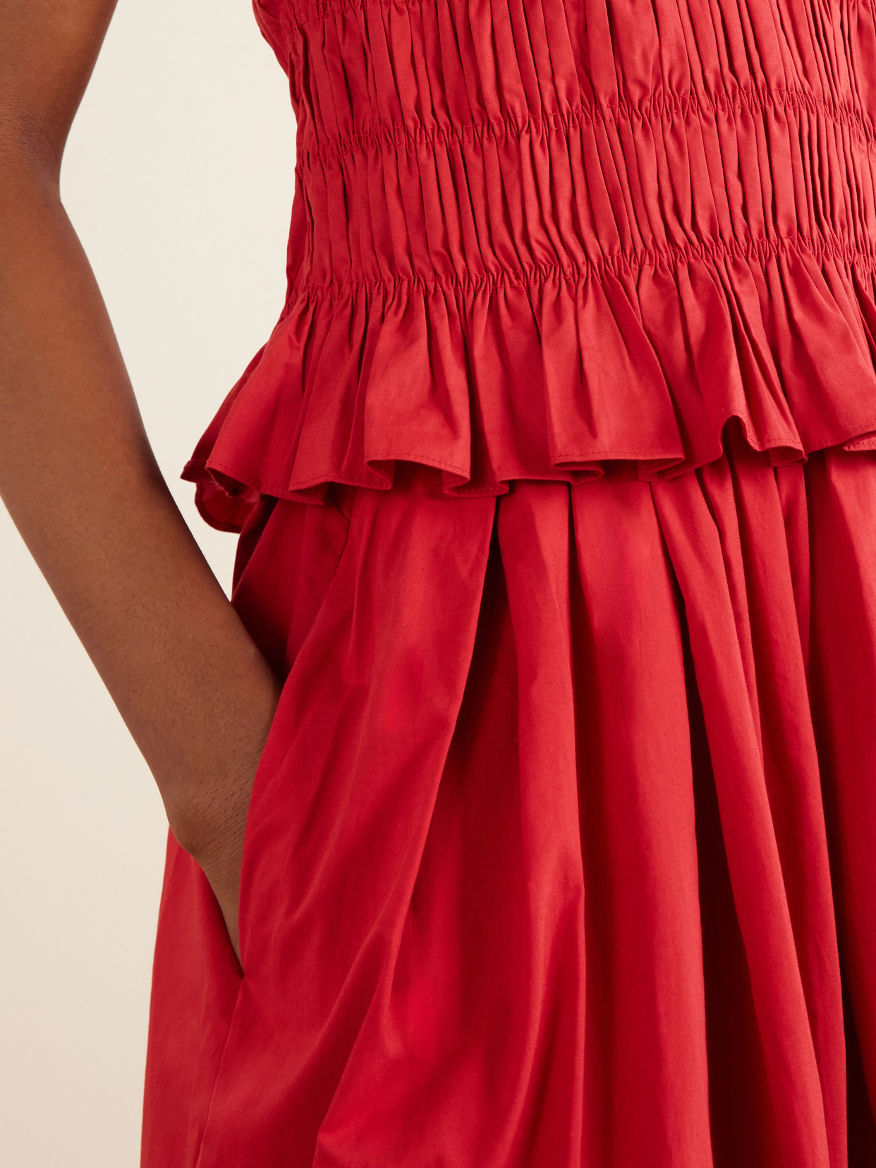 Cales Pleated Cotton-Poplin Midi