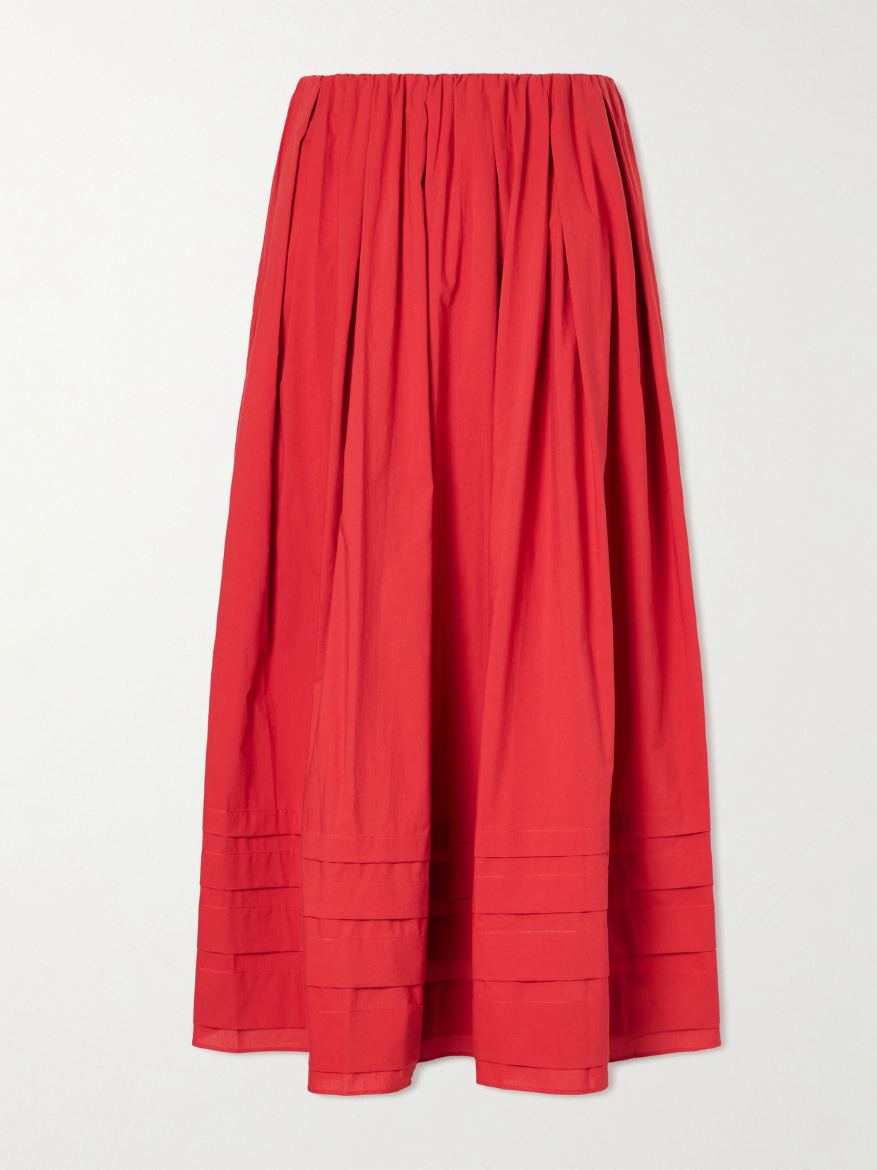 Cales Pleated Cotton-Poplin Midi