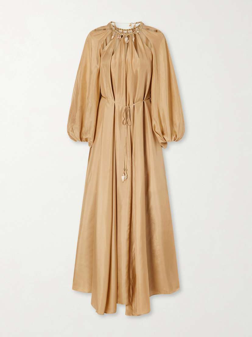 Zimmermann Mahon Embellished Silk Maxi Dress