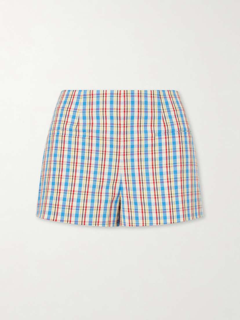 Faithfull Aurora Checked Cotton And Linen-blend Shorts | Thumbnail 5 Faithfull Aurora Checked Cotton And Linen-blend Shorts | Thumbnail 5