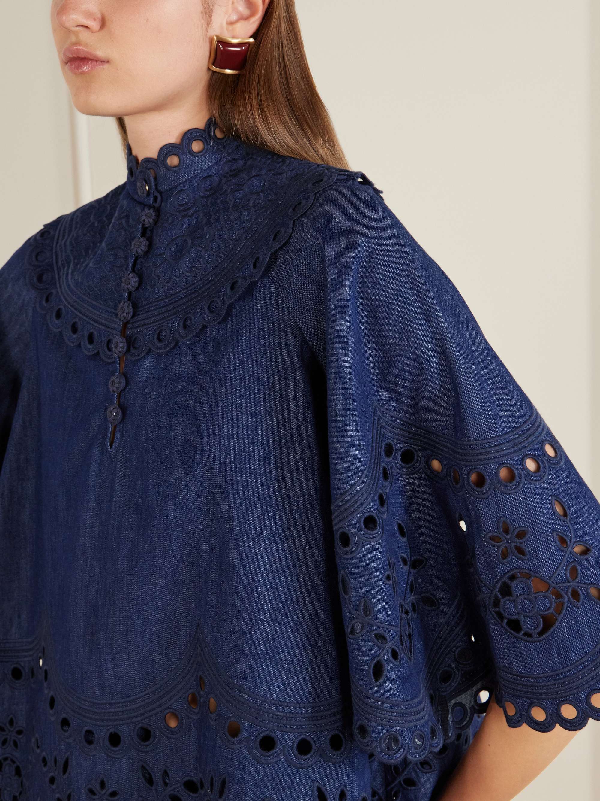 トップス gbmn ZIMMERMANN Mahon broderie anglaise denim shirt | NET-A-PORTER