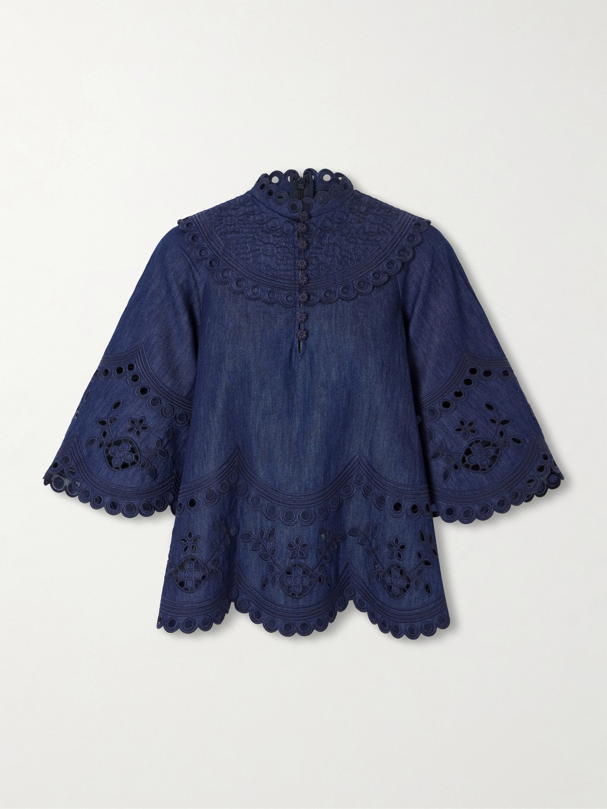 Zimmermann - Mahon Broderie Anglaise Denim Shirt - Blue