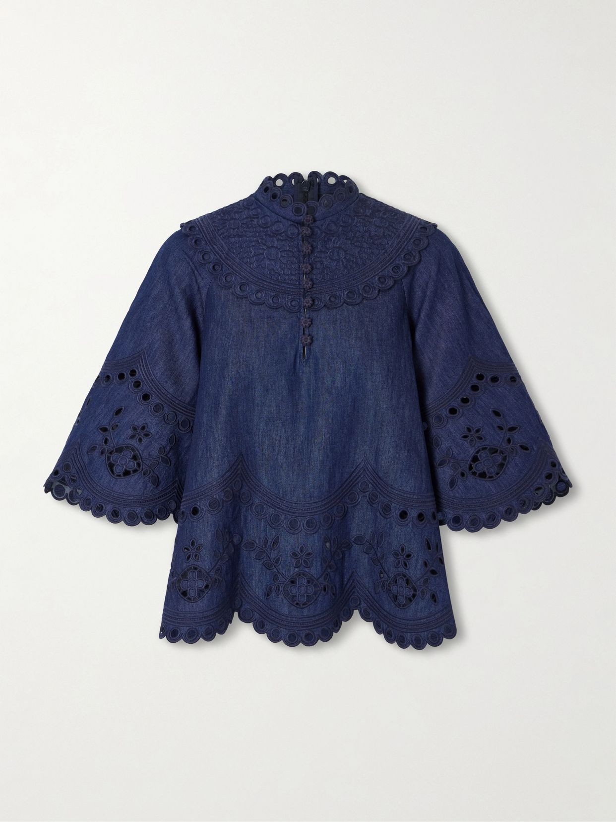 mahon broderie anglaise denim shirt