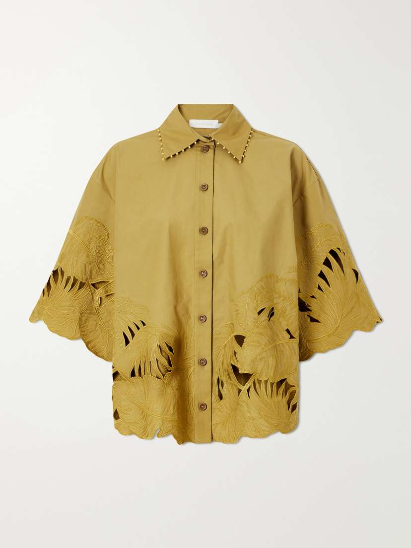 Zimmermann Mahon Embroidered Cotton Shirt