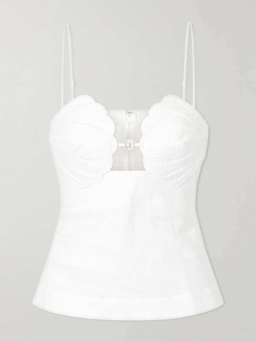 Farm Rio Shell Peplum Linen Blouse
