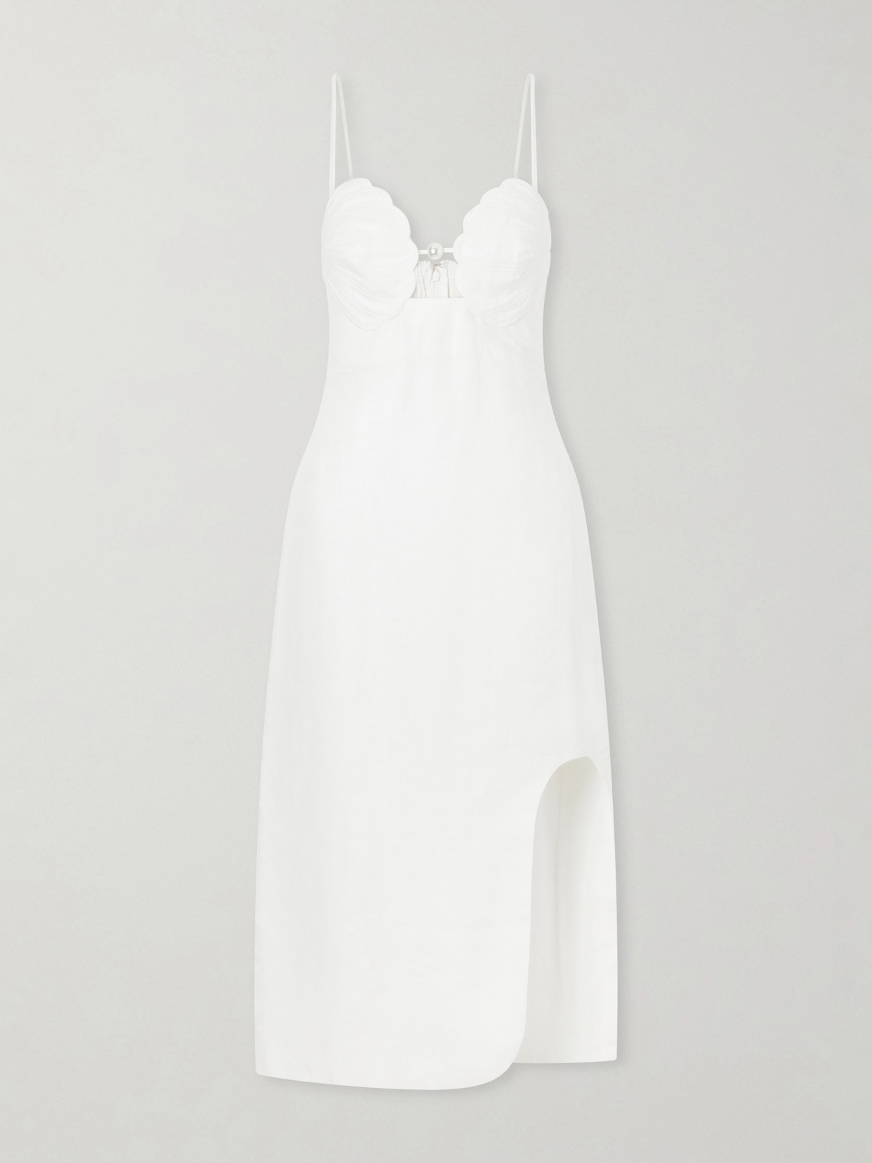 Farm Rio Linen Midi Dress In White