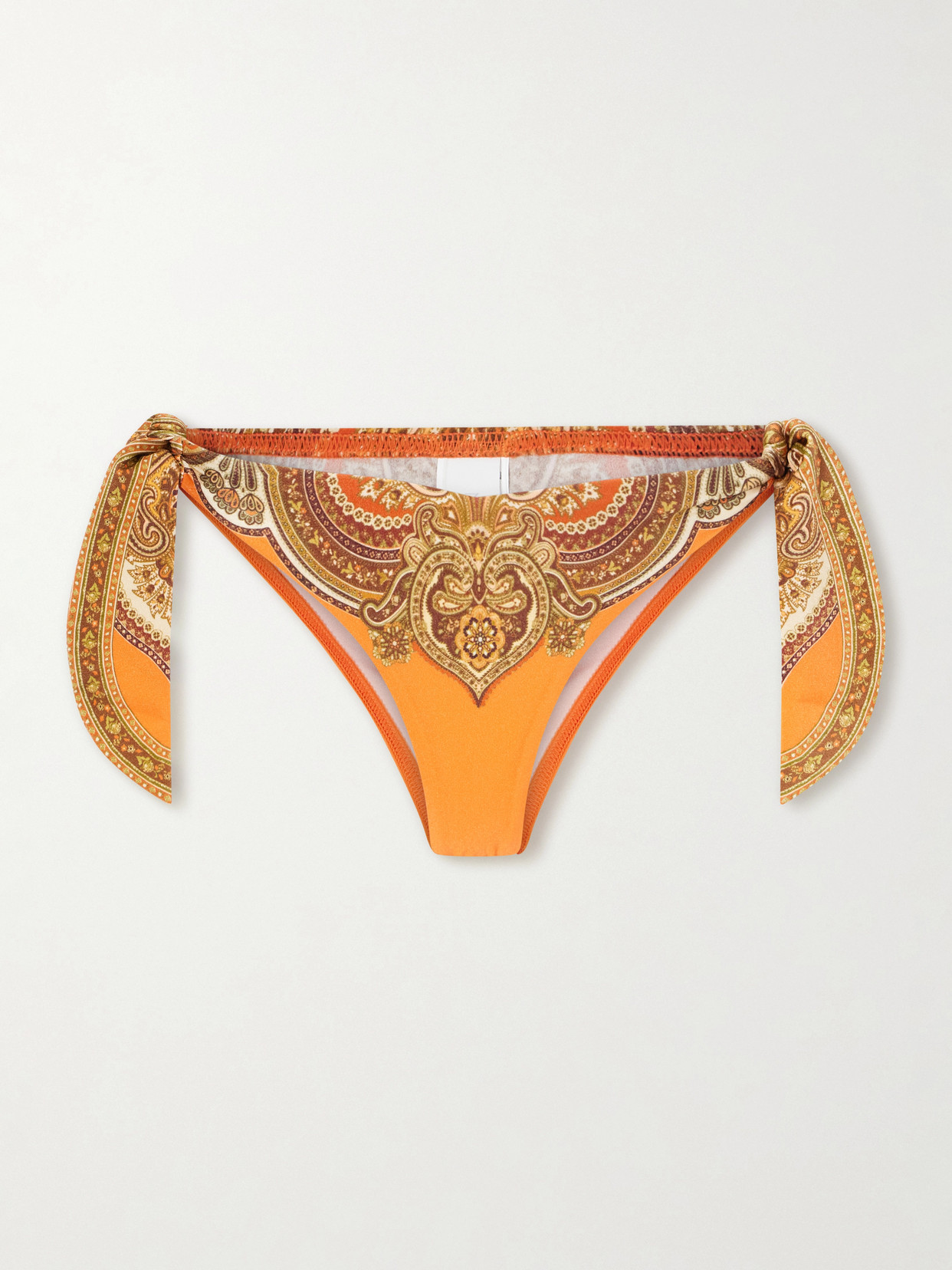 Zimmermann Mahon Printed Bikini Briefs In Orange