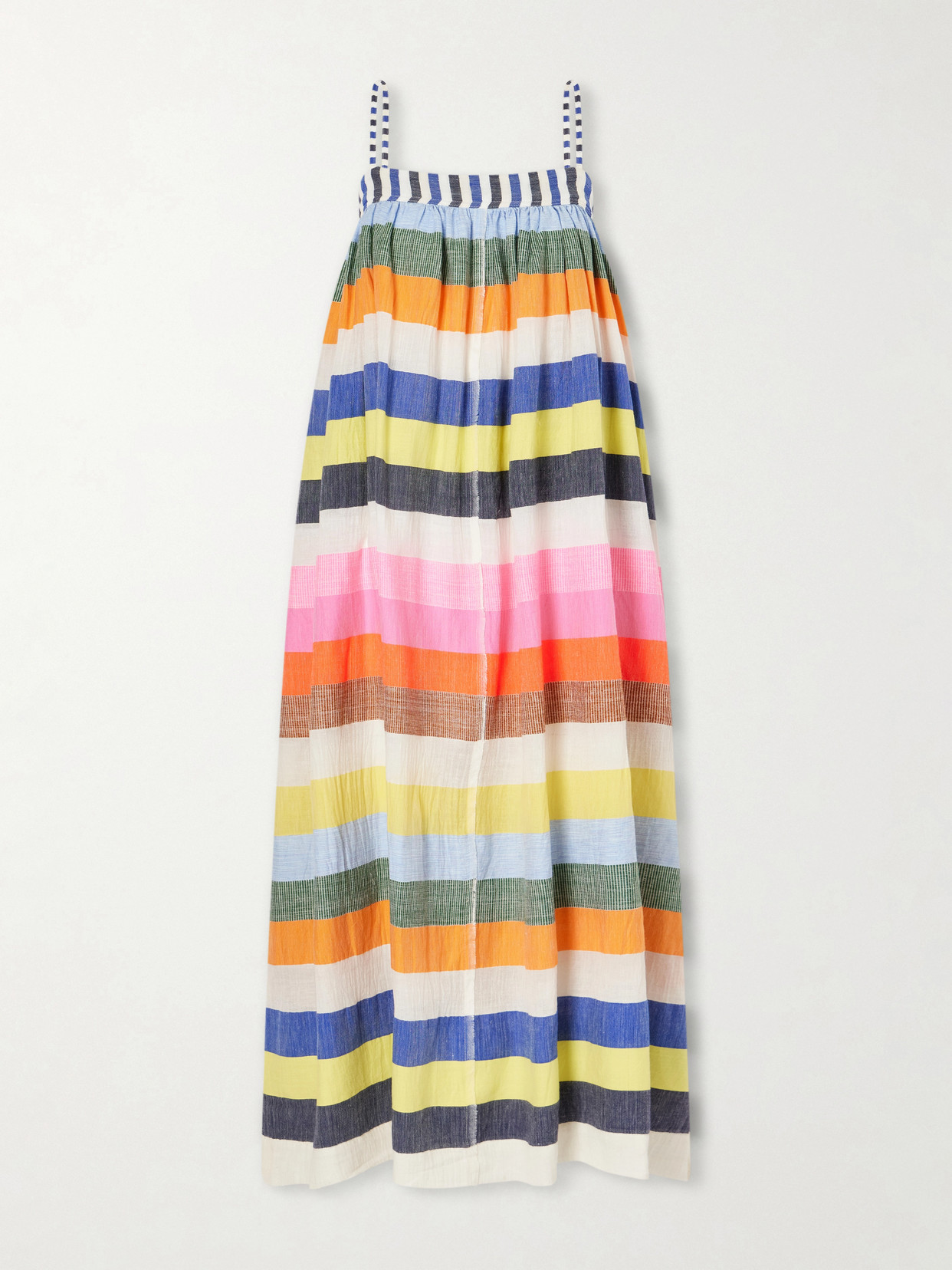 Lemlem Eda Striped Cotton-gauze Midi Dress In Multi