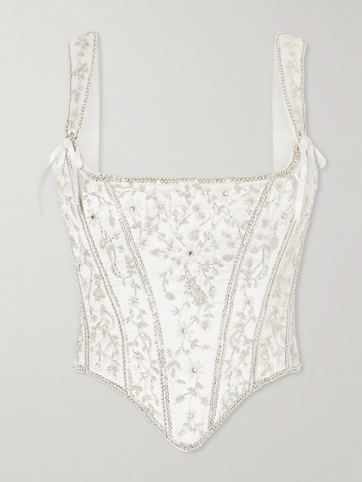 Clio Peppiatt Brigitte Floral-embellished Corset In White