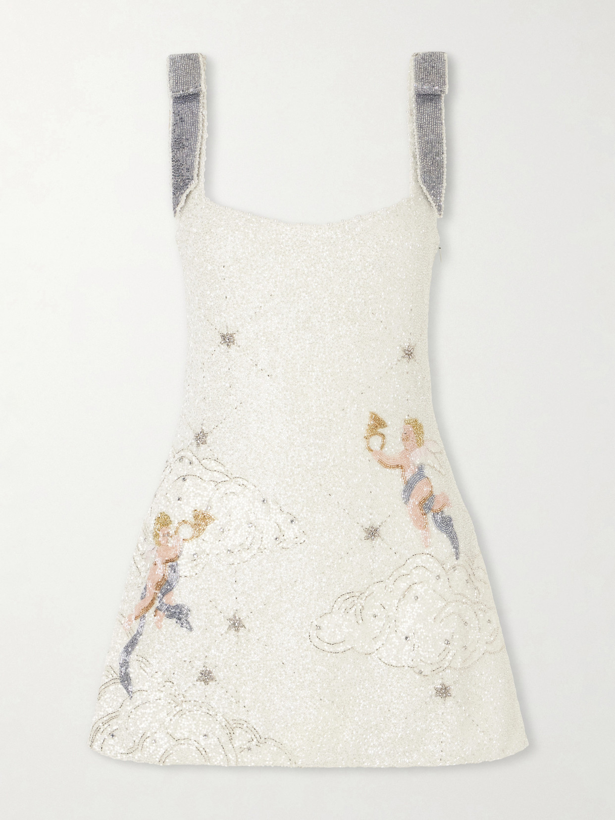 Clio Peppiatt Cupid Embellished Tulle Mini Dress In White
