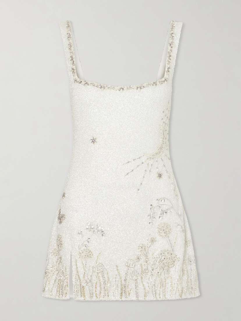 Clio Peppiatt Wildflower Crystal-embellished Satin Mini Dress | Thumbnail 5 Clio Peppiatt Wildflower Crystal-embellished Satin Mini Dress | Thumbnail 5