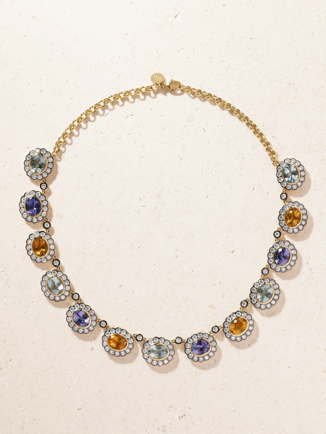 Marlo Laz Alexandra 14-karat Gold Multi-stone Necklace