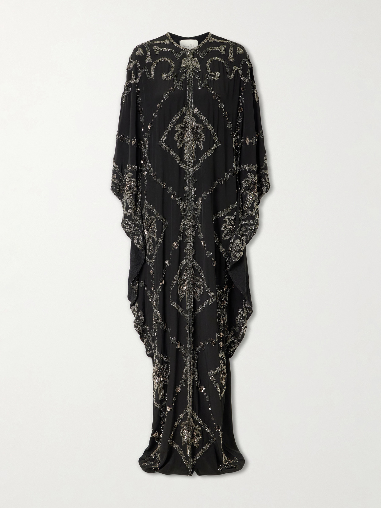 Johanna Ortiz Embellished Silk Maxi Dress In Black