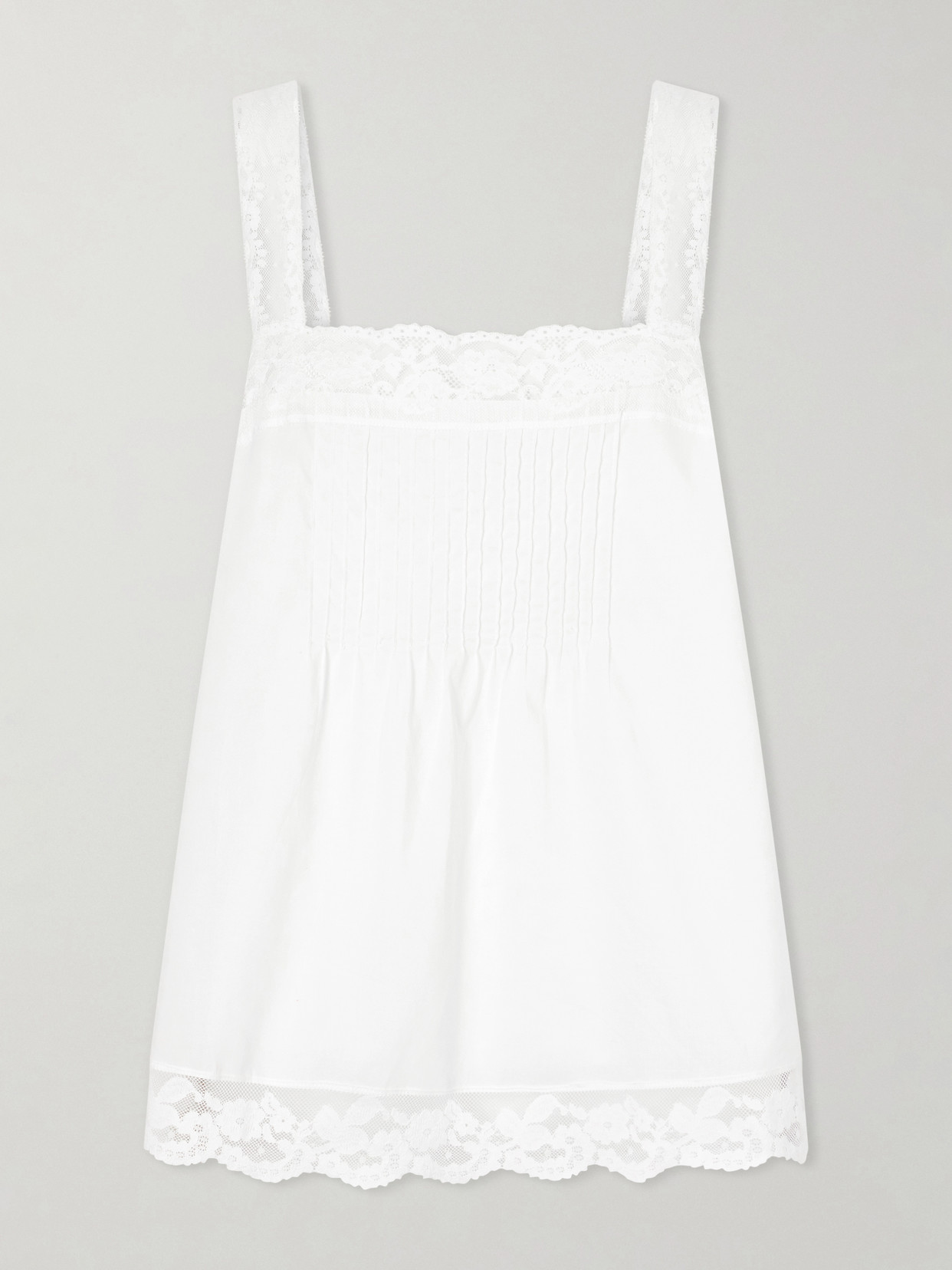 Faithfull - Cristina Lace-trimmed Cotton Top - White