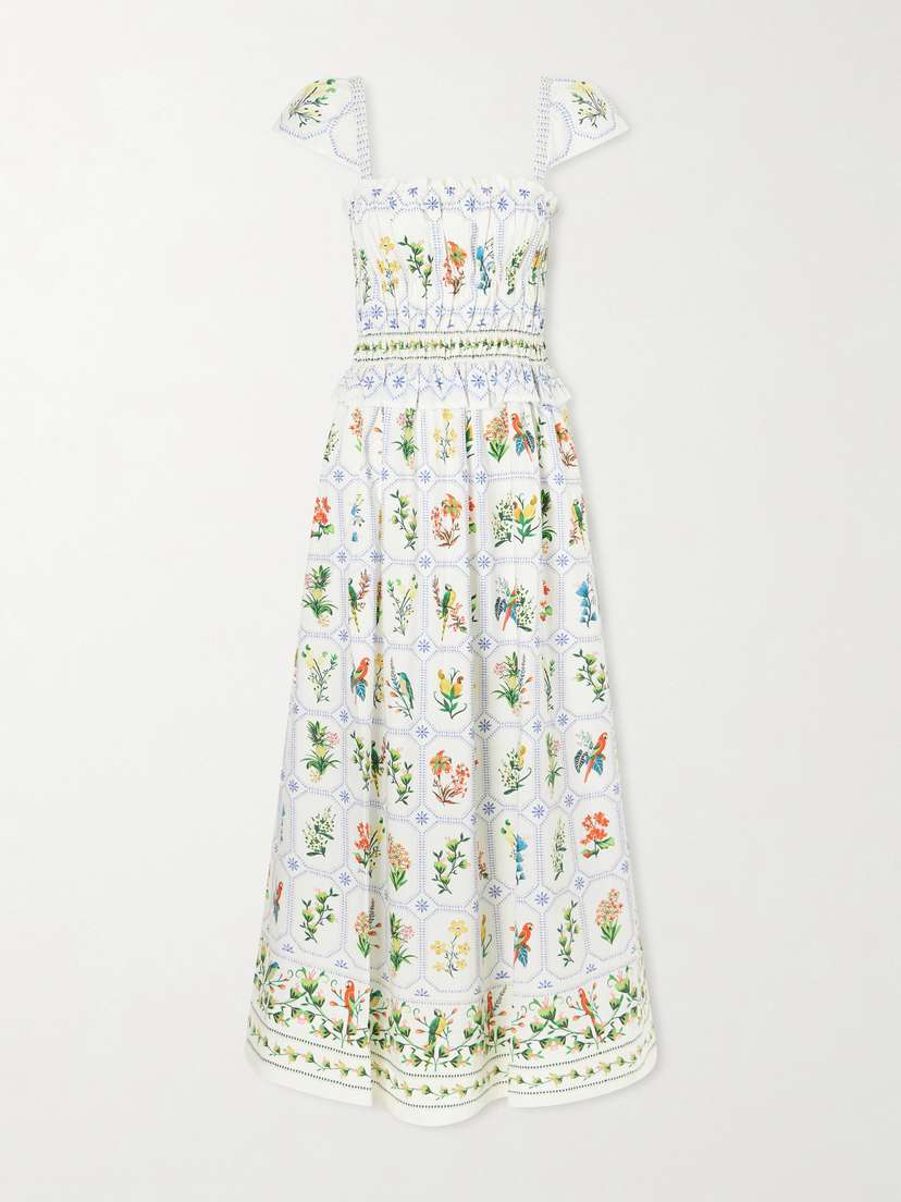 Farm Rio Tropical Porcelain Printed Cotton-poplin Maxi Dress