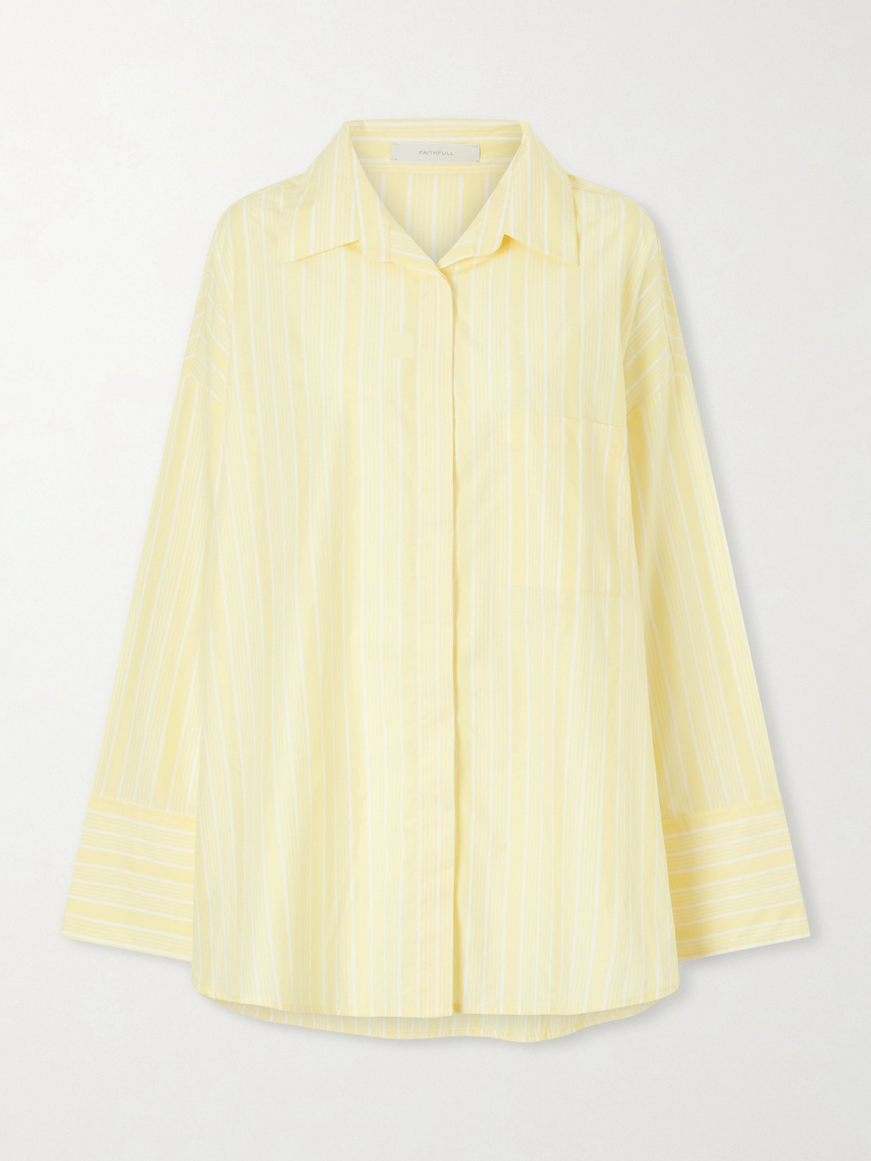 Faithfull Clemente Striped Cotton Shirt In Neutral