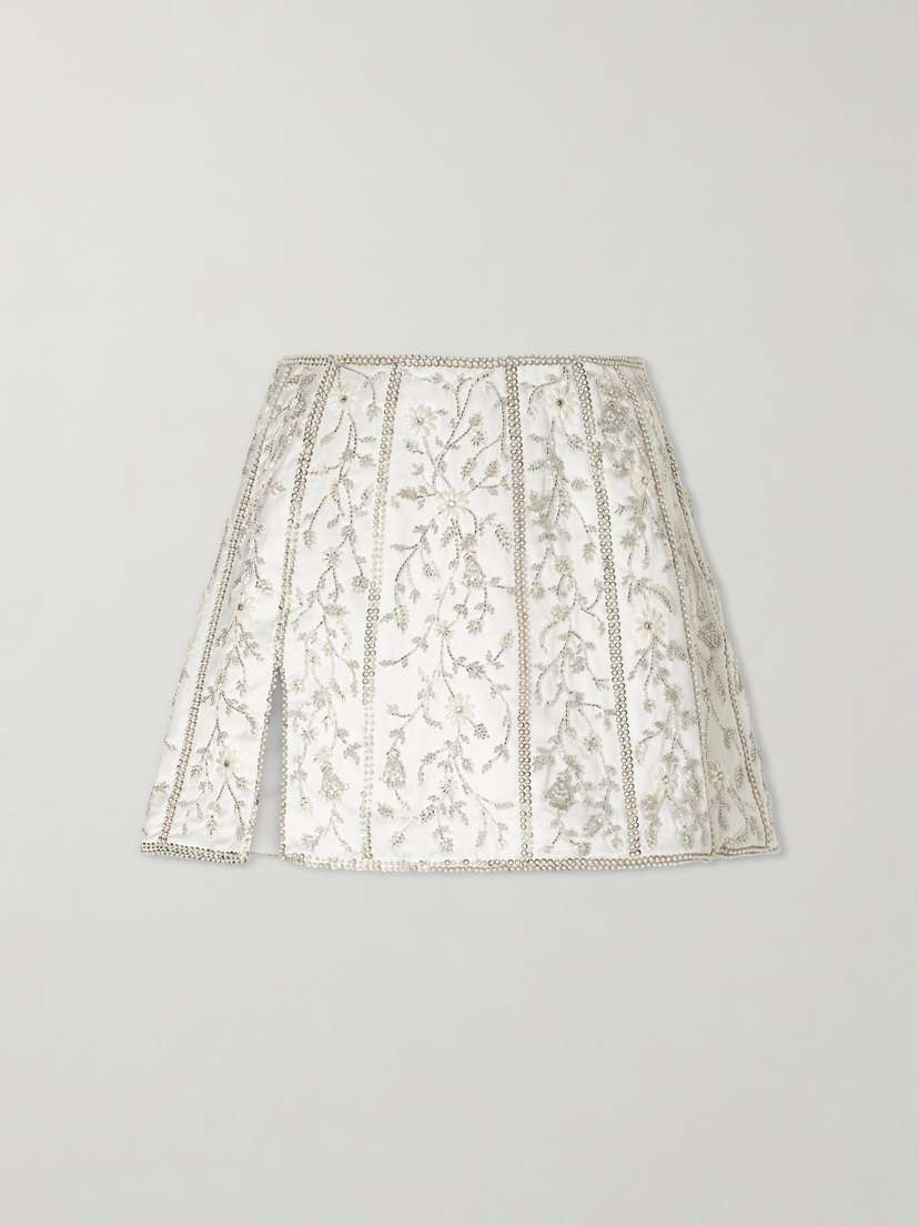 Clio Peppiatt Brigitte Crystal-embellished Satin Mini Skirt | Thumbnail 6 Clio Peppiatt Brigitte Crystal-embellished Satin Mini Skirt | Thumbnail 6