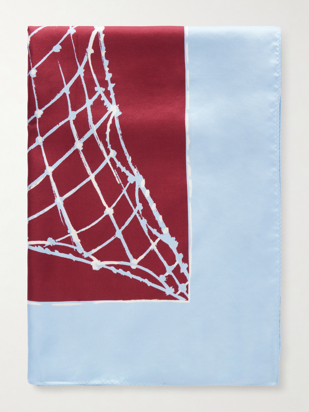 Altuzarra Fishnet Printed Silk-twill Scarf In Multi