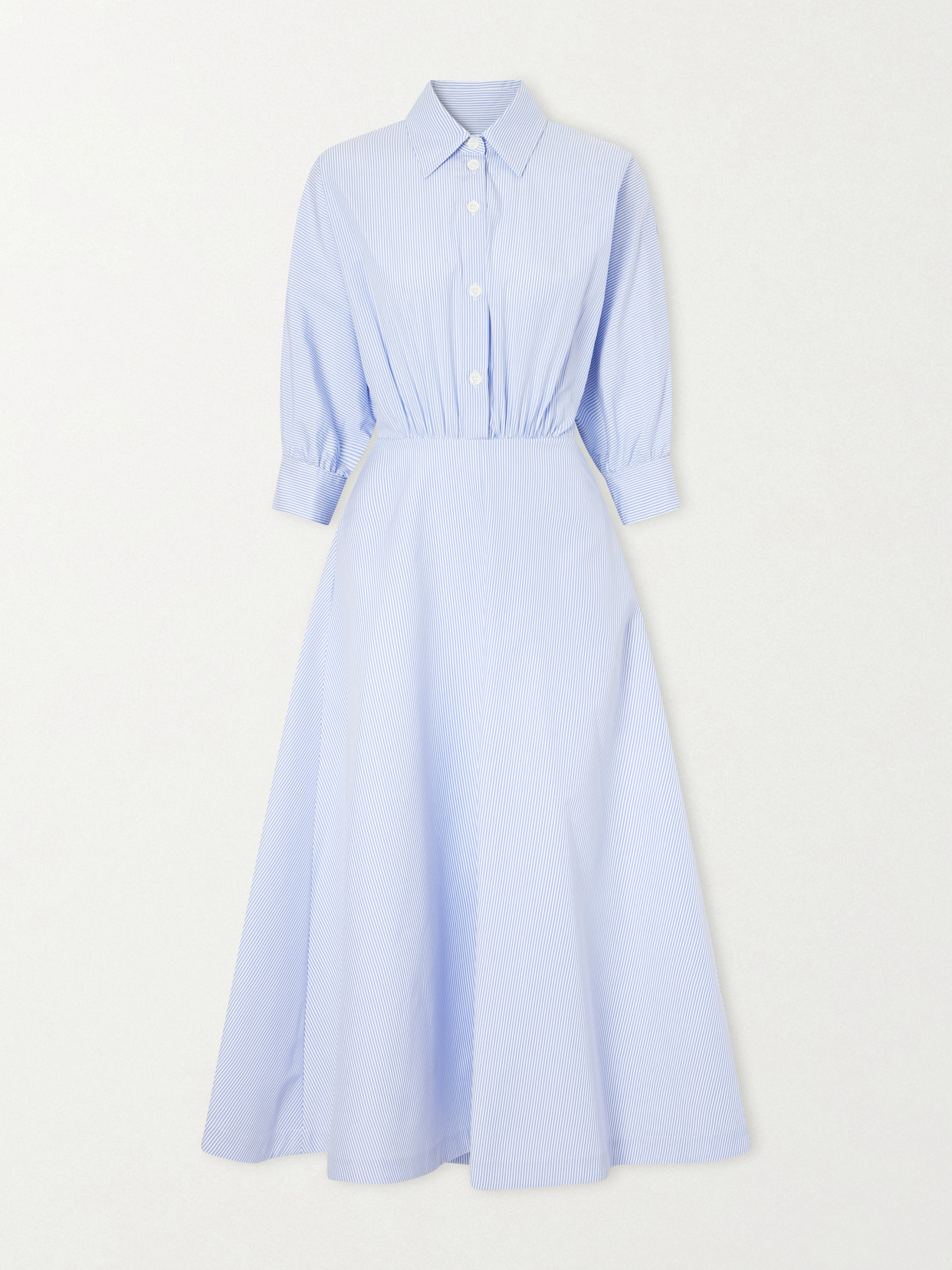 Altuzarra Striped Cotton-poplin Midi Dress In Blue