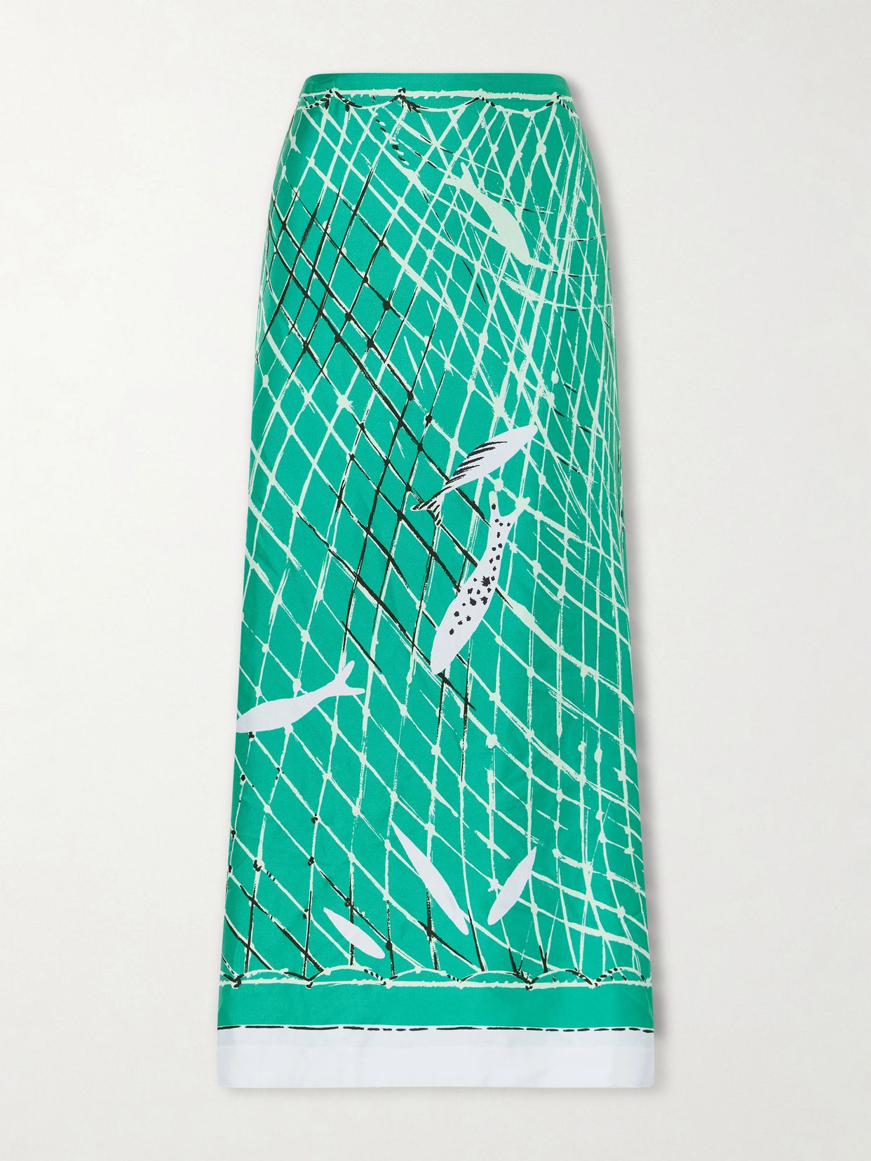 Linnie printed silk maxi skirt