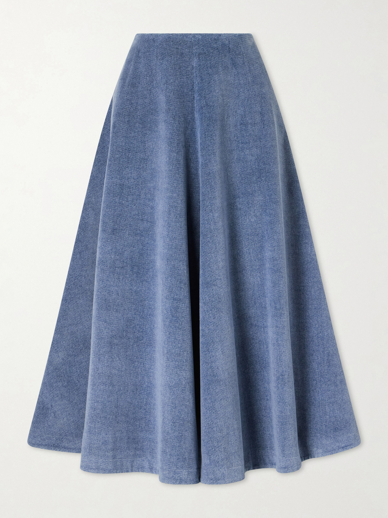 Altuzarra Varda Paneled Denim Midi Skirt In Blue