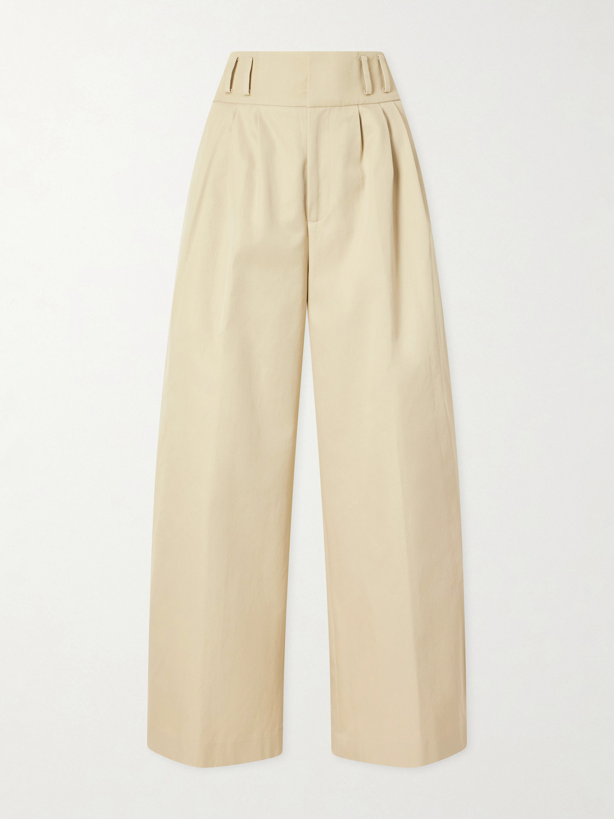 Altuzarra Wilson Pleated Wide-leg Cotton Pants In Neutral