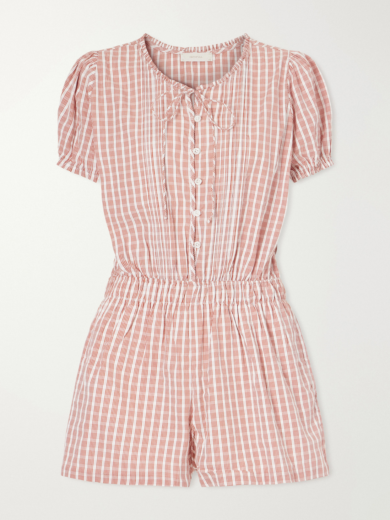 Faithfull Emilie Checked Cotton Poplin Playsuit