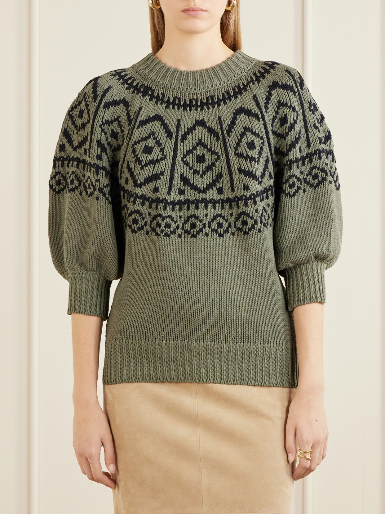 Howard Intarsia-Knit Cotton-Blend Sweater