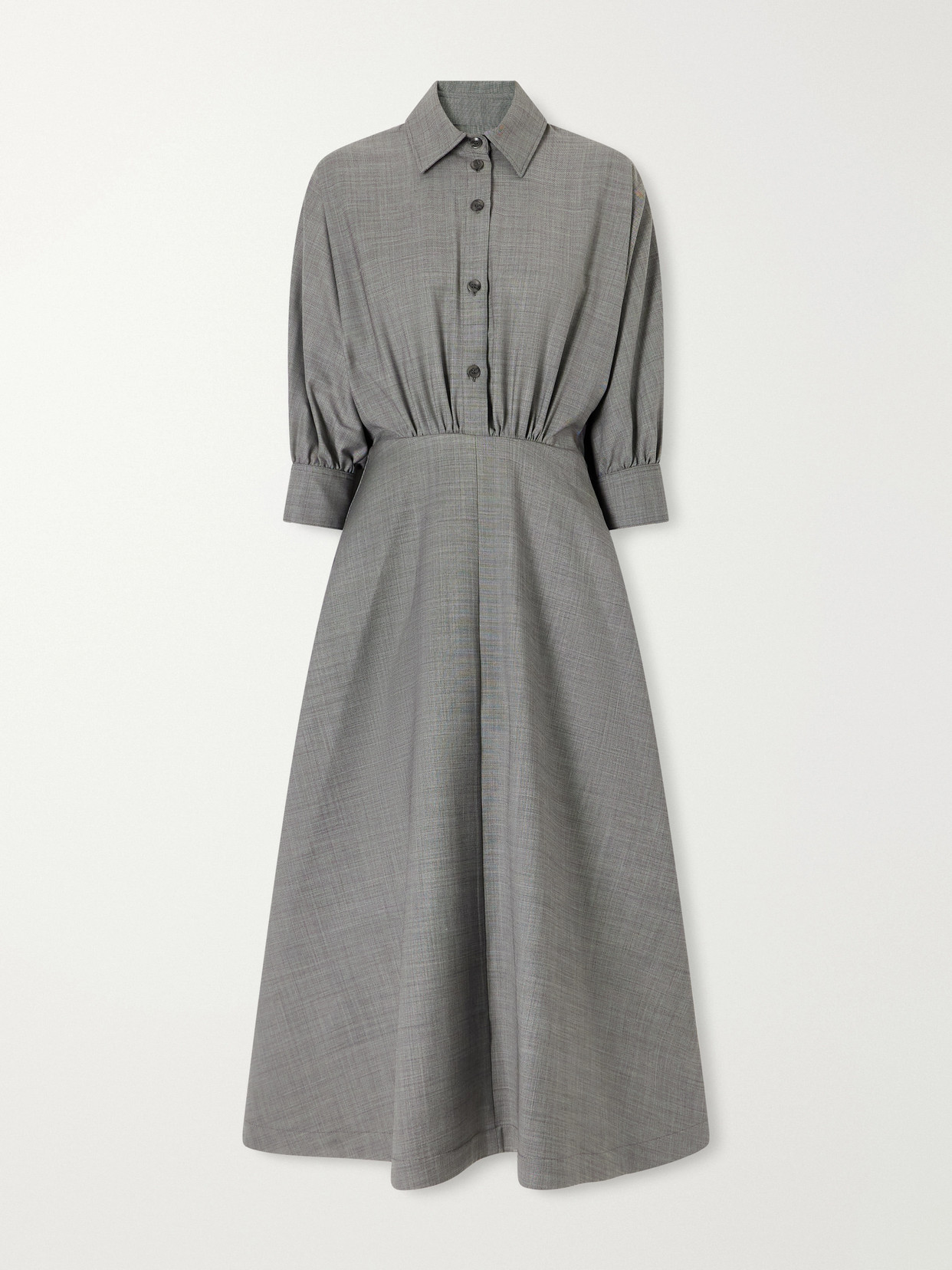 Altuzarra Eleanor Wool-blend Midi Dress In Gray