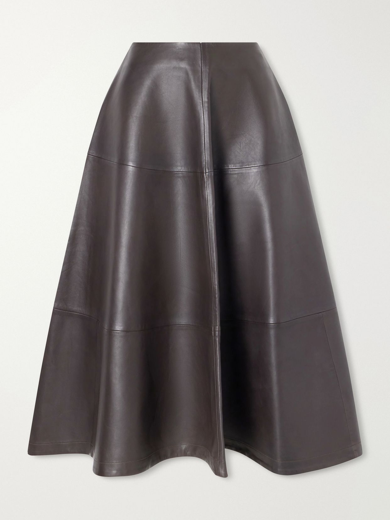 varda paneled leather midi skirt