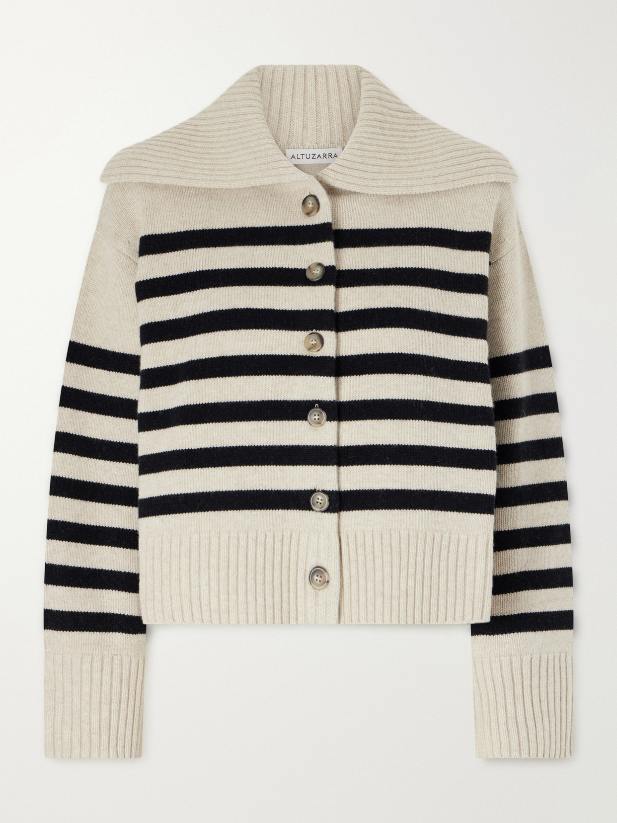 Altuzarra Rainger Striped Wool-blend Cardigan In Neutrals
