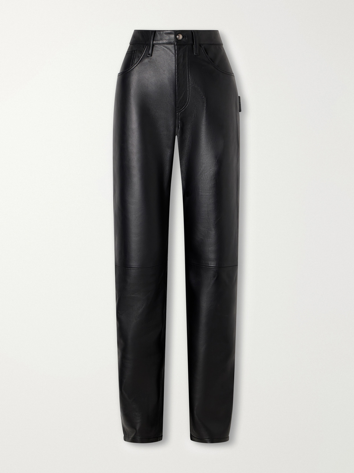 Altuzarra Mills Leather Straight-leg Pants In Black