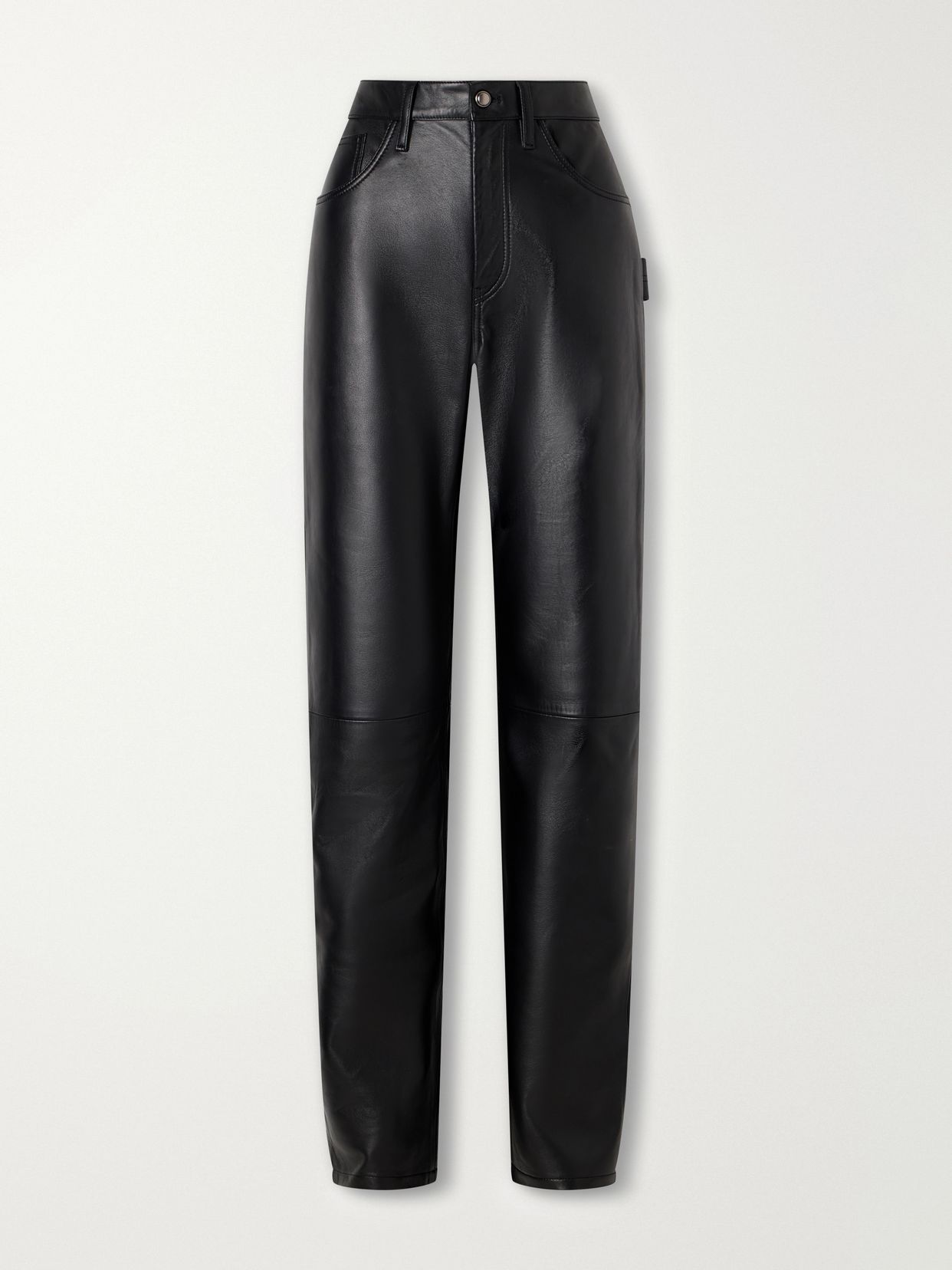 mills leather straight leg pants