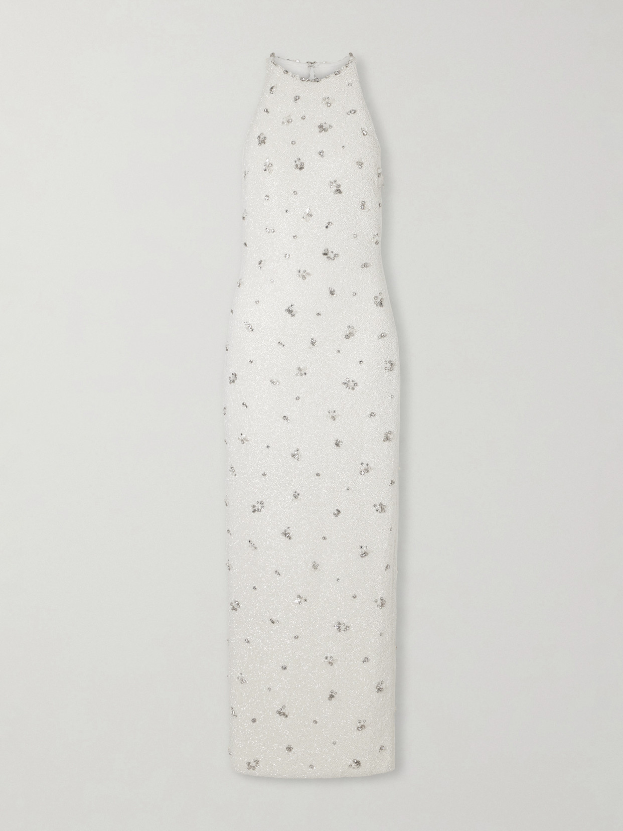 Clio Peppiatt Diamond Embellished Tulle Gown In White