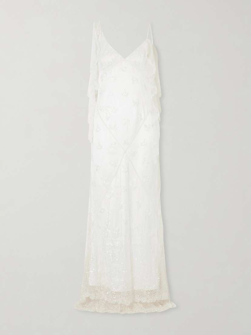 Clio Peppiatt Freya Embellished Draped Tulle Gown | Thumbnail 5