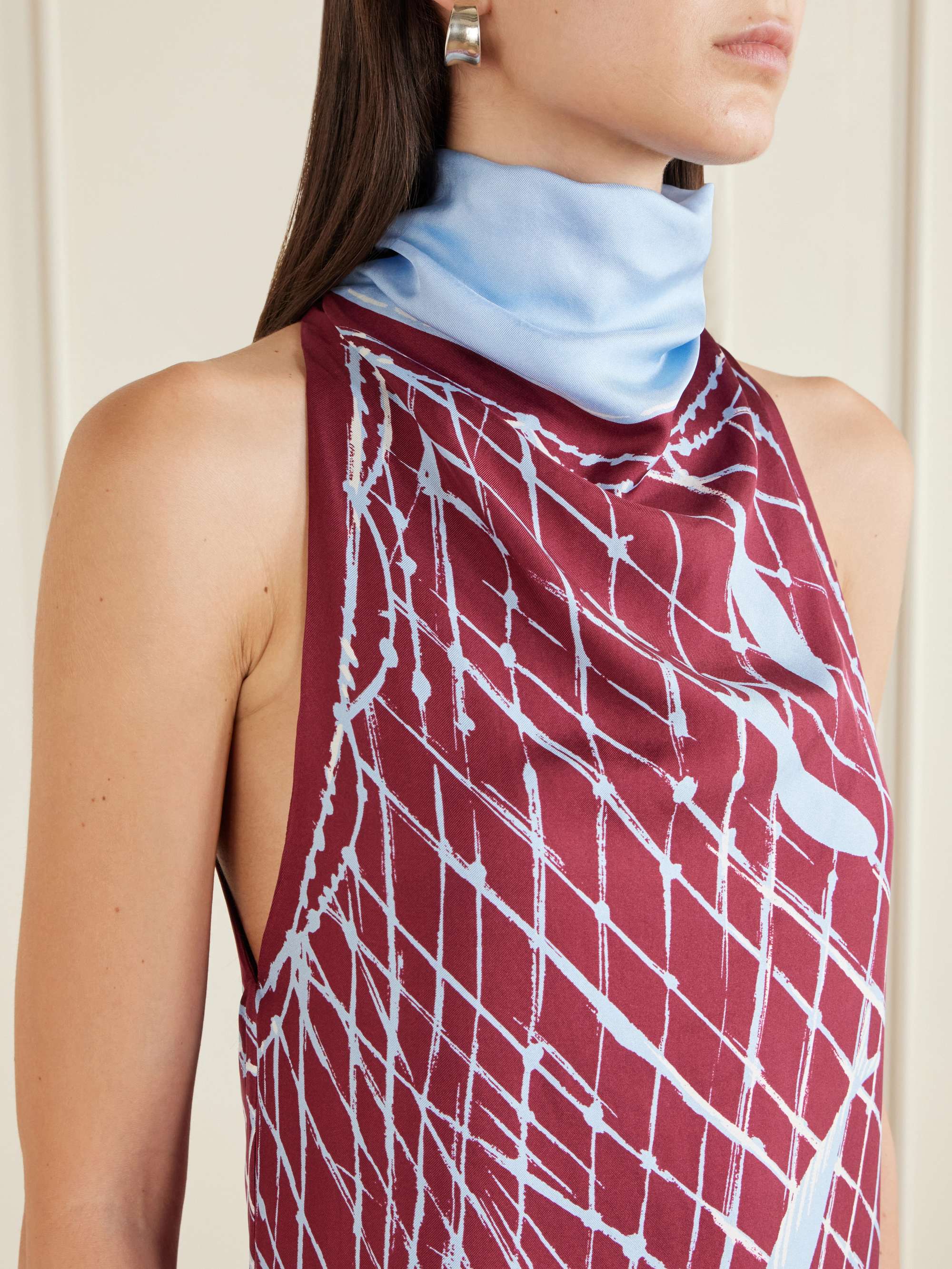 Moonlight printed silk maxi dress