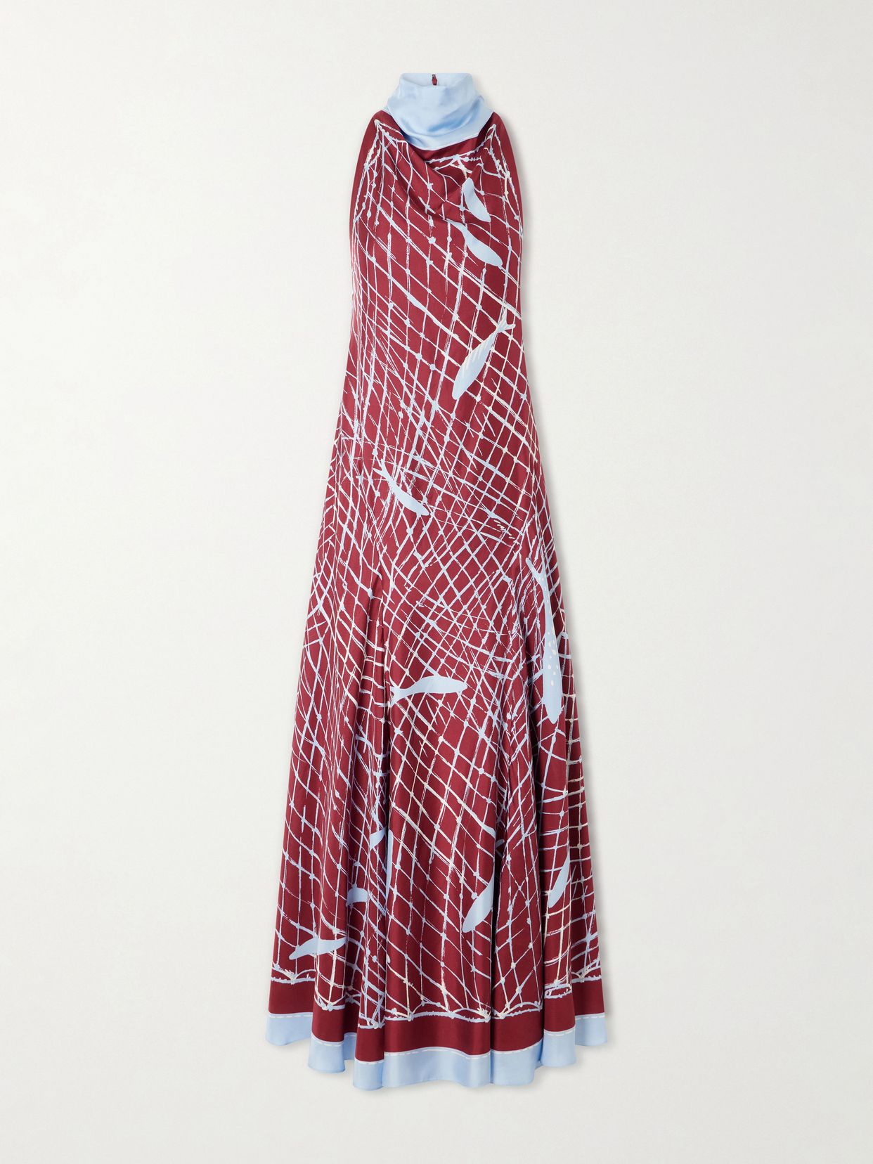 moonlight printed silk maxi dress