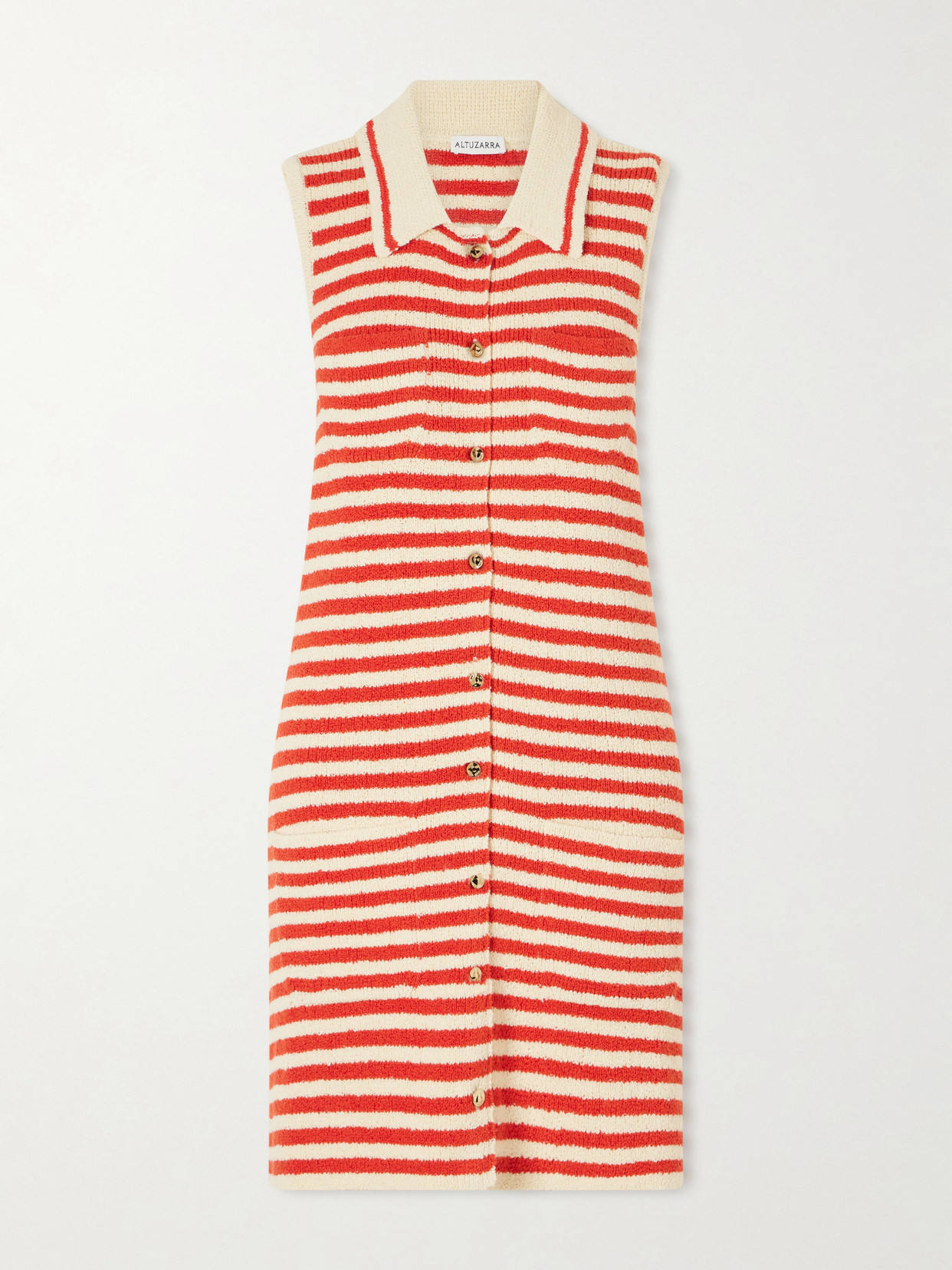 Altuzarra - Mamie Striped Cotton-blend Bouclé Mini Dress - Red