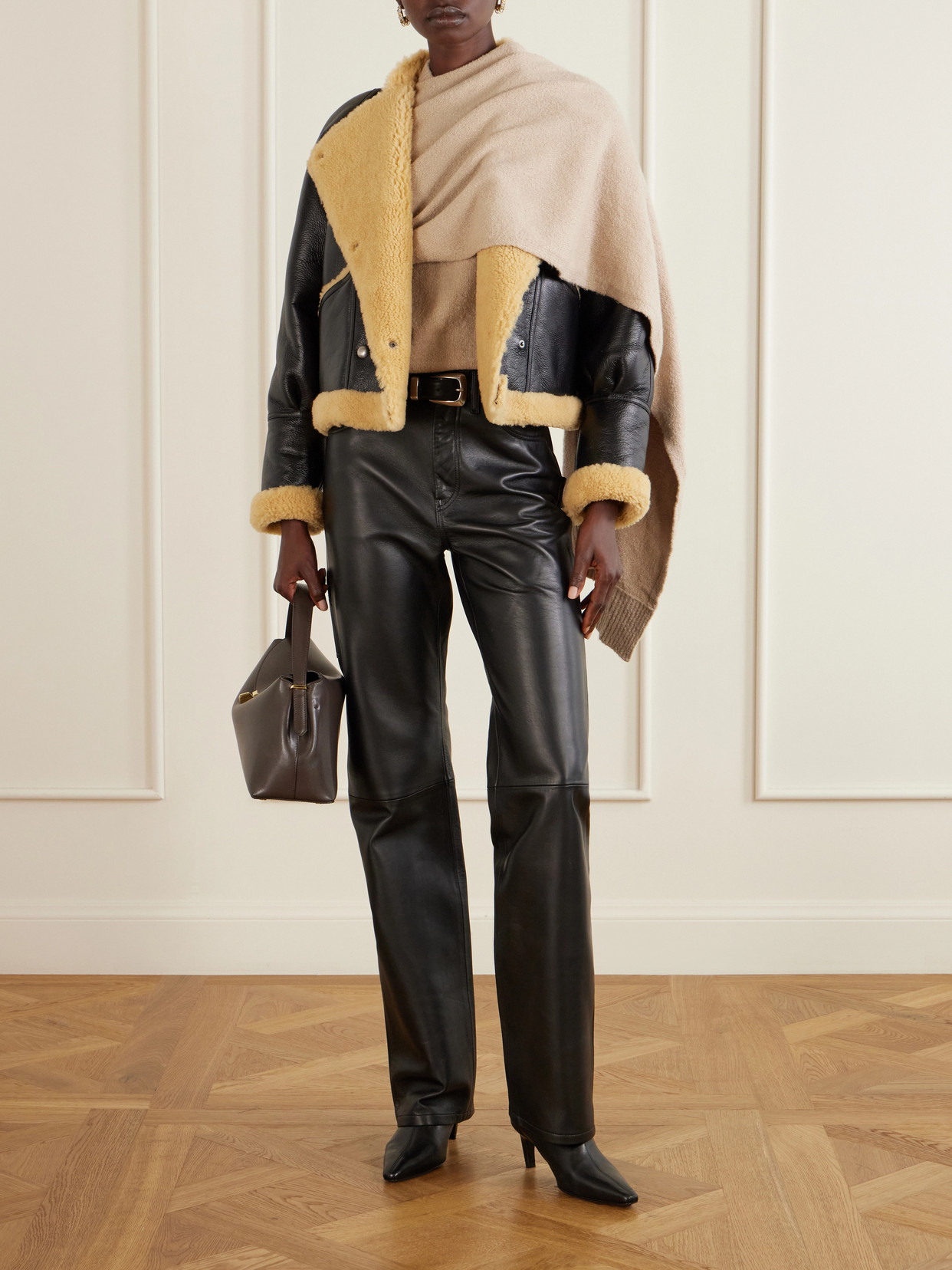 Kenny Shearling-Trimmed Coat