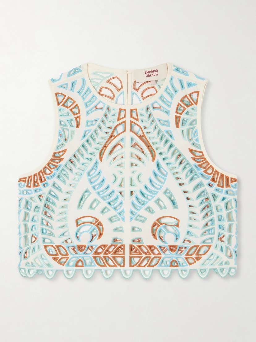 Emporio Sirenuse Ada Brisé Mare Broderie Anglaise Cotton Top | Thumbnail 5 Emporio Sirenuse Ada Brisé Mare Broderie Anglaise Cotton Top | Thumbnail 5