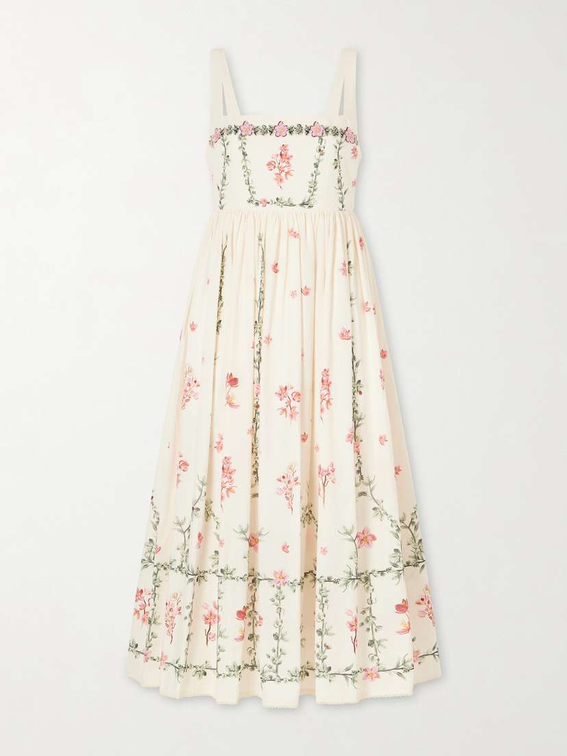 Agua by Agua Bendita Barbara Floral-printed Cotton Midi Dress